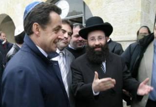 President Sarkozy - Must have gotten his Yarmulka from a Bar Mitzvah in 1993